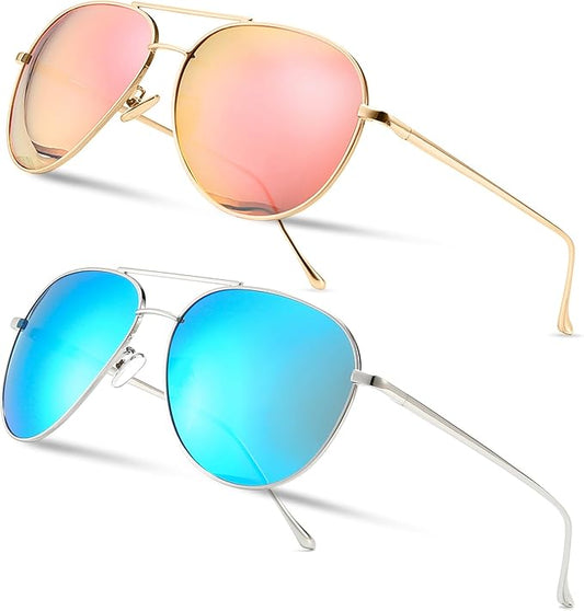 SUNGAIT Women's Lightweight Oversized Aviator Sunglasses - Classic Style Polarized Lens
