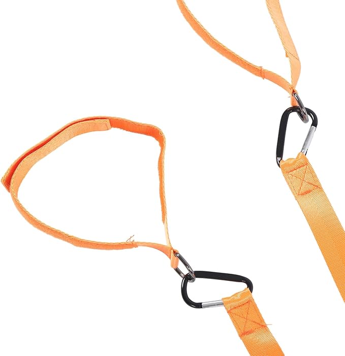 BowyTrading Ski Harness for Kids Training, Ski Safety Belt with D Hook Design, Orange Nylon Anti Falling Strap for Snowboarding and Ice Skating, Compact and Portable Ski Training Accessory