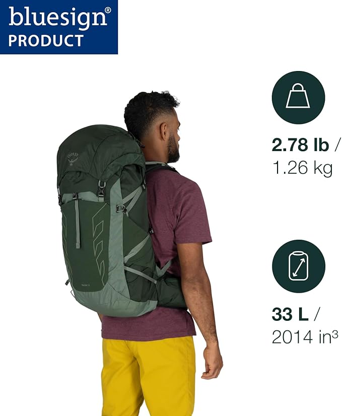 Osprey Talon 33L Men's Lightweight Hiking Backpack - Daypack for Travel & Camping, Black/Coal Grey