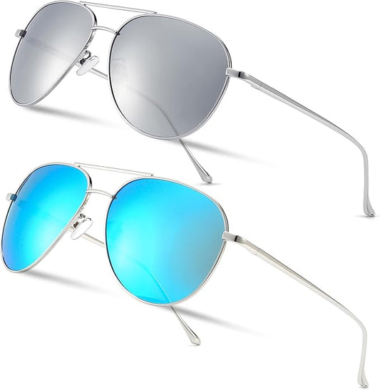 SUNGAIT Women's Lightweight Oversized Aviator Sunglasses - Classic Style Polarized Lens