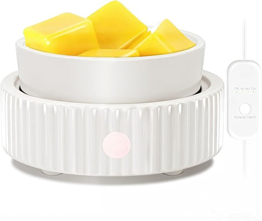 Wax Melt Warmer with 4 Timer & PTC Heating- Ceramic Fragrance 3-in-1 Oil Burner Electric Candle Wax Melter for Home Office Bedroom Fragrance, Home Décor and Gift Choice