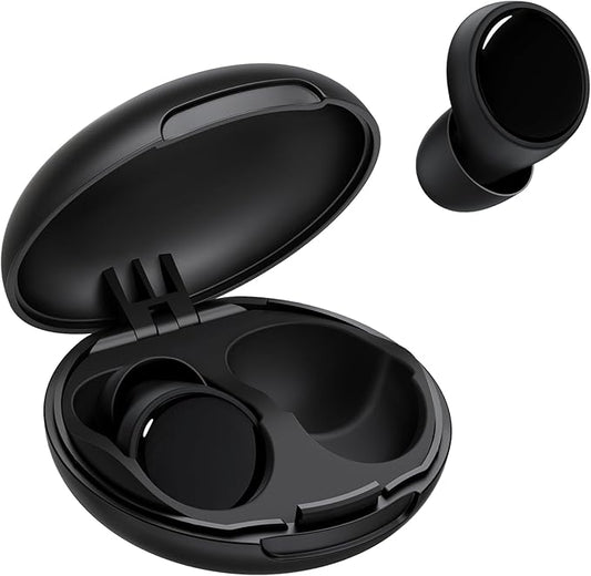 55dB Ear Plugs for Sleeping Noise Cancelling, Noise Reduction Earplugs for Sleep, Snoring, Reusable Noise Cancelling Ear Plugs for Concerts, Work, Airplane, Silicone Sleep Earplugs with 8 Tips Black