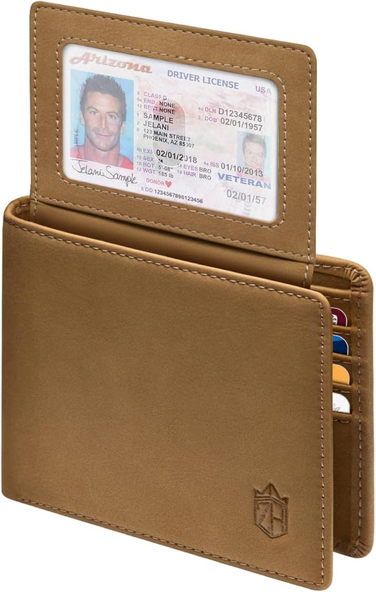 Zitahli Wallet for Men 12 Card Holder Slim Rfid Leather 2 ID Window Wallets With Gift Box Men's Accessories