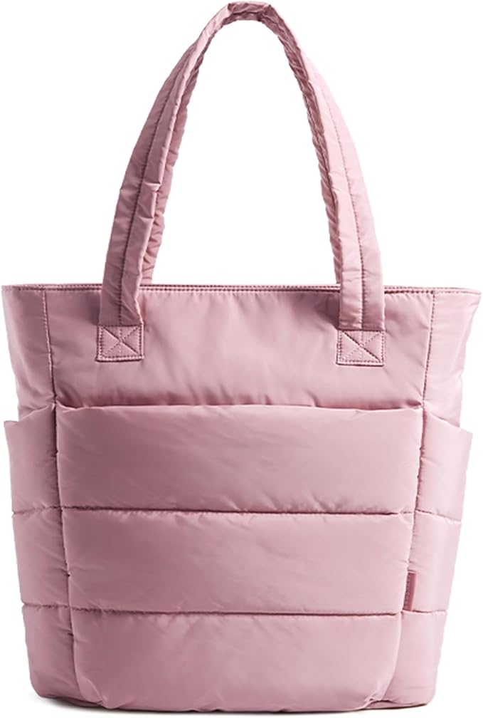 BAGSMART Tote Bag for Women, Lightweight Puffy Tote Bag with Compartments Shoulder Bag Handbag for Travel, Work, Gym
