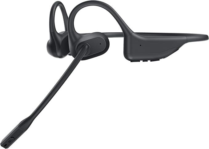 Open Ear Headphones with Mic, Bluetooth Headset with Microphone, Dual Connect Bluetooth 5.3 with AI Noise Cancelling Mic & Mute Function, Wireless Headset for Work, Sports, Drive