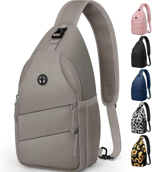 Pritent Crossbody Bags for Women Men Trendy Sling Bag Backpack Casual Chest Bag with Convertible Shoulder Strap