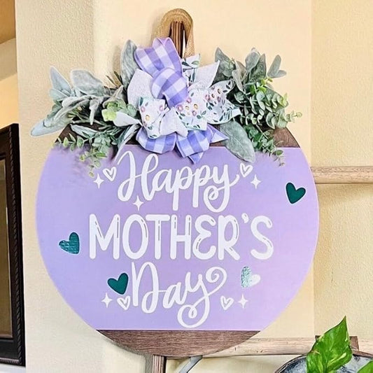 Happy Mother Day Front Door Sign, Personalized Welcome Wreath Hanger, Charming Entry Decoration For Spring, Wall Accent, Thoughtful Gift For Mom During Holiday Celebrations Doorsign_281125_SR6_6
