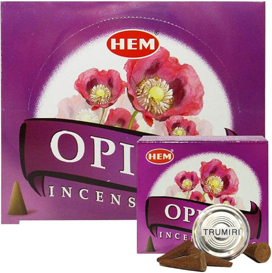 Opium Incense Cones and Cone Incense Burner Bundle Insence Insense Hem Incense