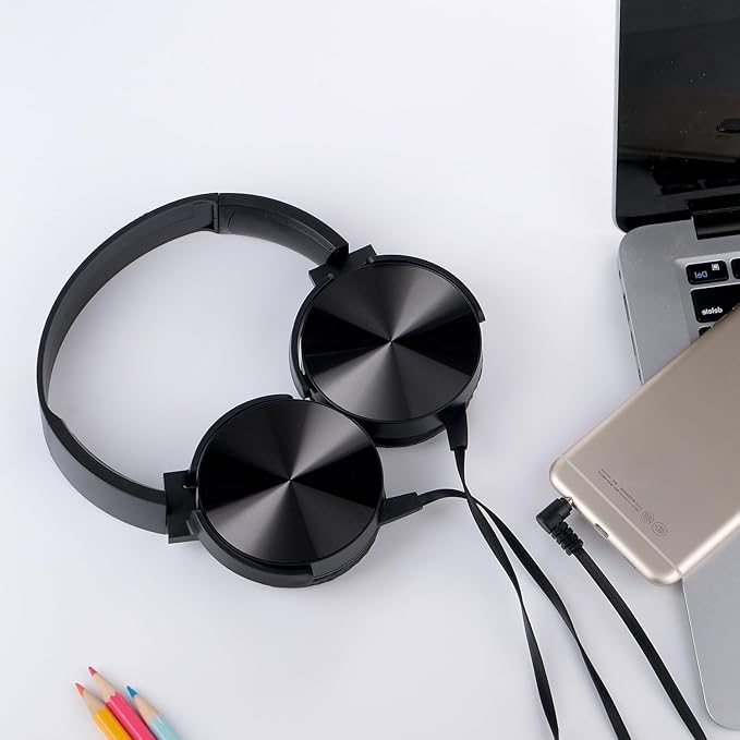 Classroom Headphones Bulk 10 Pack,Students On Ear Headsets,Comfy Swivel Earphones for Computer,School,Library,Airplane,for Online Learning and Travel,Premium Stereo Sound 3.5mm Jack (Black)