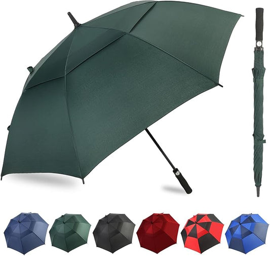 ZDSSM Automatic Open Golf Umbrella, 54/62/68/72 inch Extra Large Oversize Double Canopy Vented Stick Umbrellas, Windproof Waterproof Umbrella for Men And Women