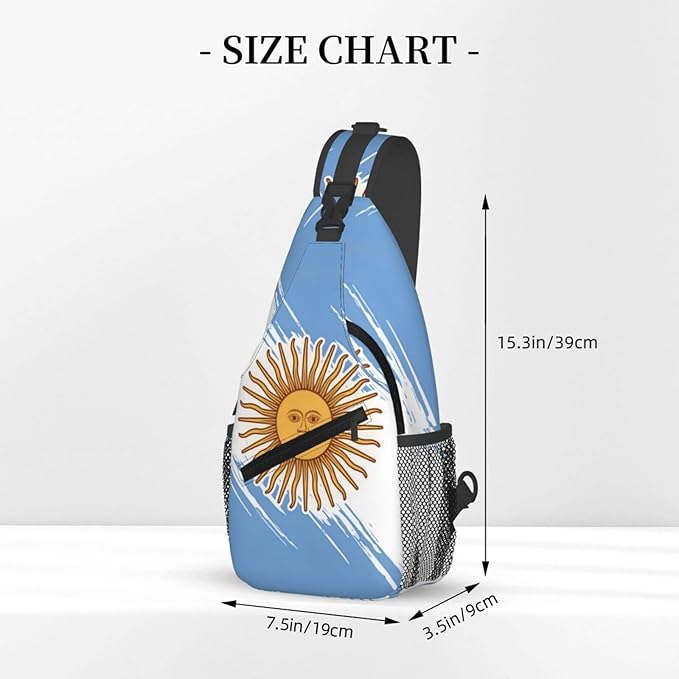 Argentina Flag Sling Bag Multipurpose Crossbody Sling Backpack Travel Cycling Hiking Shoulder Bag For Women Men