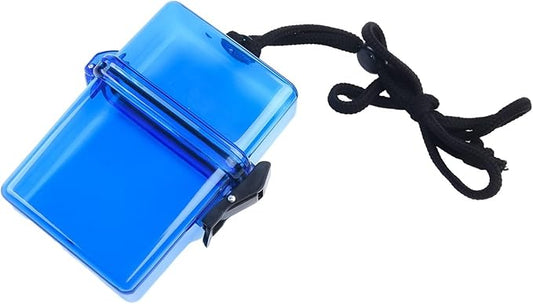 Waterproof Sport Case with Lanyard for Kayaking Rafting Swimming, Submersible Dry Box for Outdoor Sports, Floating Phone Pouch, Sealed Storage Container, 11.9 x 9.4 x 3.6 cm, Grey(Blue)