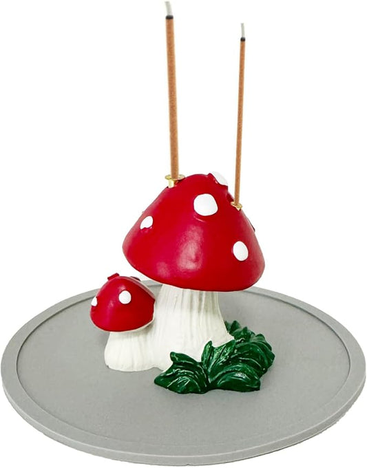 Mushroom Incense Holder for Sticks, Cute Mushroom Incense Burner Dual Sizes Holes for Sticks, Statue Christmas Home Decorations, Unique Gift for Women Men