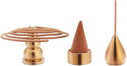 Brass Incense Burner, Incense Cone Holder, Coil Incense Holder, Incense Stick Holder, 3 Styles.