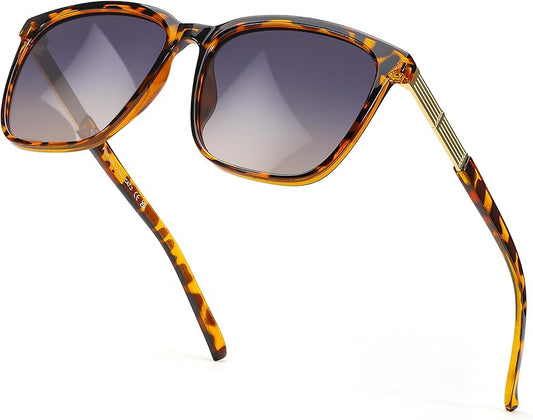 SIPHEW Oversized Square Sunglasses for Women|Lightweight Fashion Sunglasses 100% UV400 Protection|Trendy Mirrored Shade