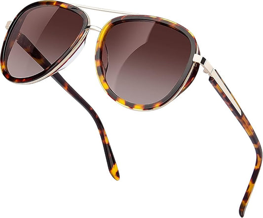 BIRCEN Polarized Sunglasses for Women UV - Protection Womens Retro Mirrored Shades with Acetate Frame BC2001