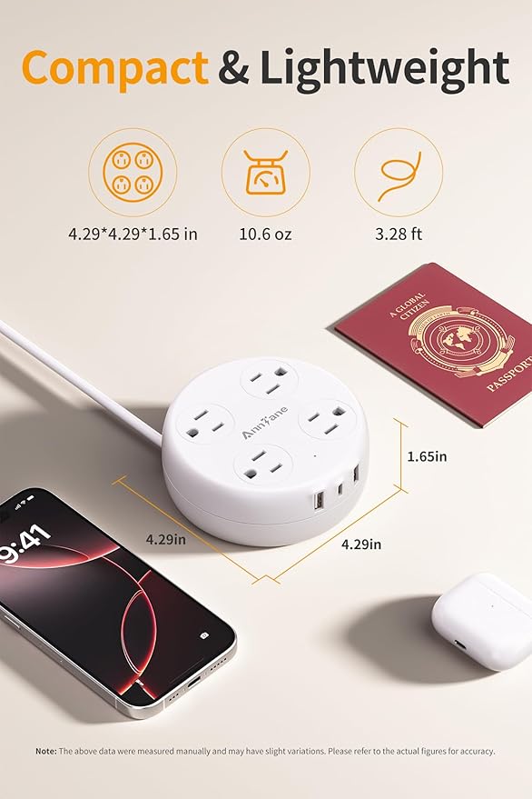 Japan Travel Adapter with USB C, US to Japan Plug Adapter with 4 Outlets 3 USB Ports, Type A Outlet Adapter for US to China Mexico Philippines Canada Peru Thailand Vietnam (White)