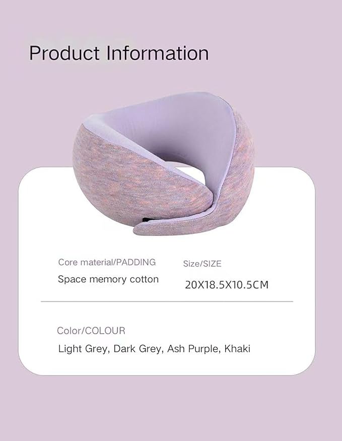 Kids Memory Foam Travel Neck Pillow, 360° Support,Travel U-Shaped Airplane Pillow, Foldable，Suitable for Commuting, Flying, Working, and Living at Home (Dark Gray)