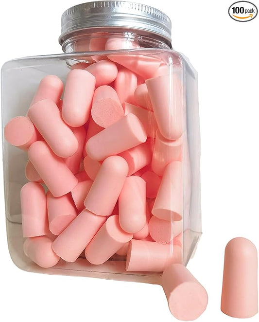 Soft Foam Earplugs 50 Pair,32dB Highest NRR for Noise Reduction,Safety Hearing Protection Ear Plugs for Eliminate The Noise,Contoured for Comfort Slow Rebound,Tapón para el oído (Pink, Normal)