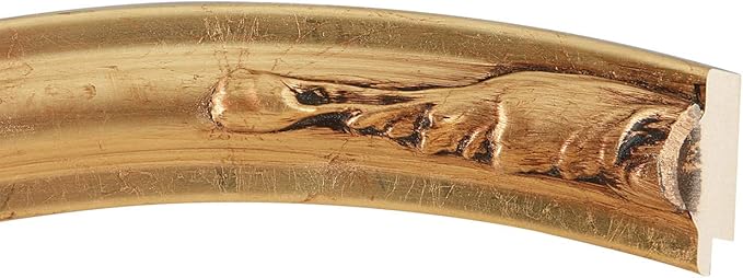 OVALCREST Round Beveled Wall Mirror for Home Decor - Florence Style - Gold Leaf - 34x34 Outside Dimensions