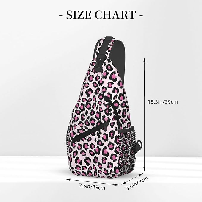 QFXUYNG Leopard Print Adult Sling Bag Unisex Chest Bags Crossbody Backpack Casual Daypacks Shoulder Bag for Women Men Cycling Hiking Travel