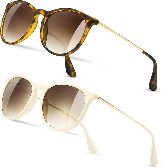SUNGAIT Premium Vintage Round Sunglasses for Women Men Classic Retro Trendy Style