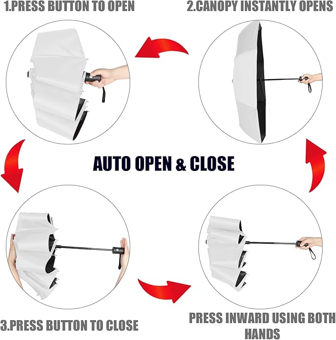 Jexine 6 Pcs Travel Compact Umbrella Automatic Open Close Windproof Small Light Backpack Purse Car Portable Collapsible Umbrella for Rain, Men Women