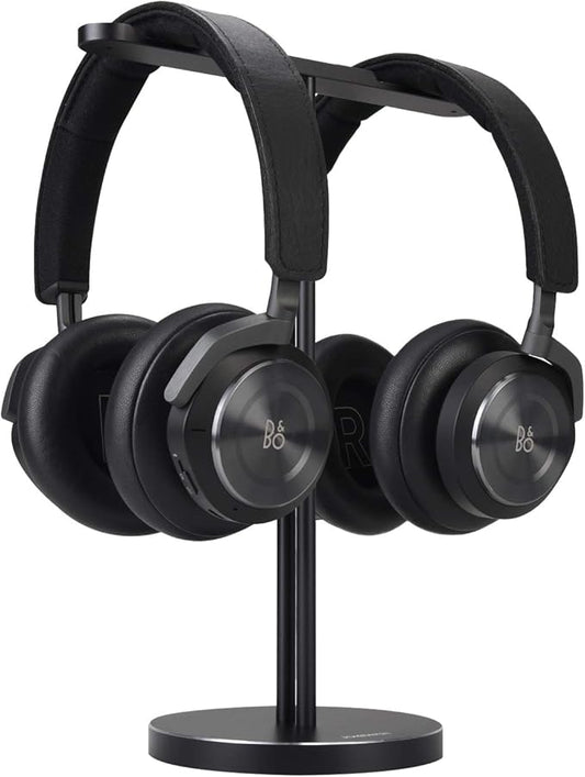 Dual Aluminum Headphones Stand Holder, Showcase Multi Headphones with Solid Heavy Base, Compatible With Gaming Headsets and Wireless Headphone Black