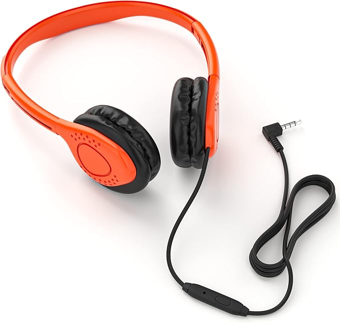 Maeline Bulk Headphones On-Ear Wired Headphones Adjustable Headband with Soft Faux Leather Cushions for School Classrooms, Libraries, Travel - 3.5mm Plug - 10 Pack - Multicolor