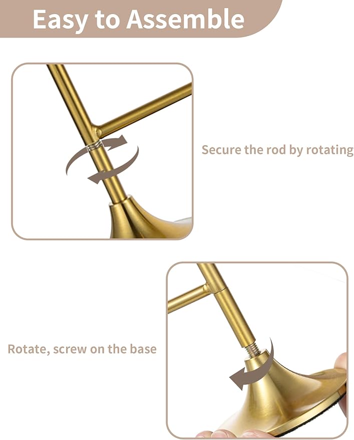 NUPTIO Candlestick Holders for Taper Candles: Gold Candelabra for Candle Sticks - Brass Long Candleholders for Christmas Birthday Party Fireplace Table Centerpiece