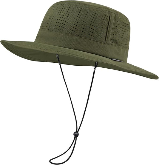 UPF 50+ Bucket Sun Hat with Laser Perforated Mesh Cooling Adjustable Breathable Lightweight for Outdoor Men Women