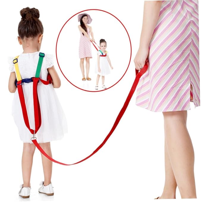 Toddler Reins for Walking 1-3 Years 2 in 1 Anti Lost Wrist Link Baby Walking Harness for Child Safety 0-5 Years Kids (Yellow&Green)