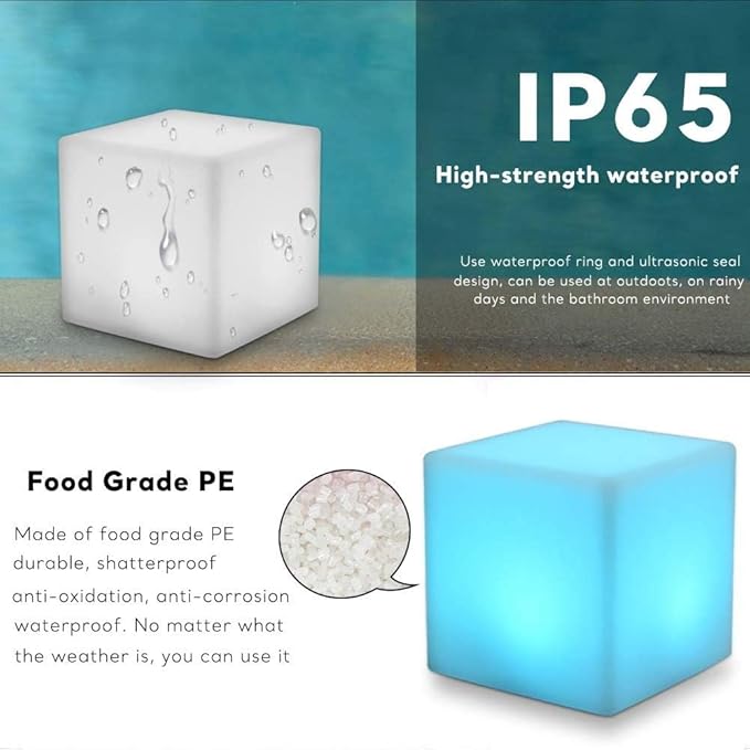 6 inch Rechargeable LED Cube Light, 16 Colors Changing Tesseract Light Cubes w/Remote, Dimmable Cosmic LED Cube Mood Lamp, Waterproof Bedside Lamp Night Lights for Kids Nursery Home Party