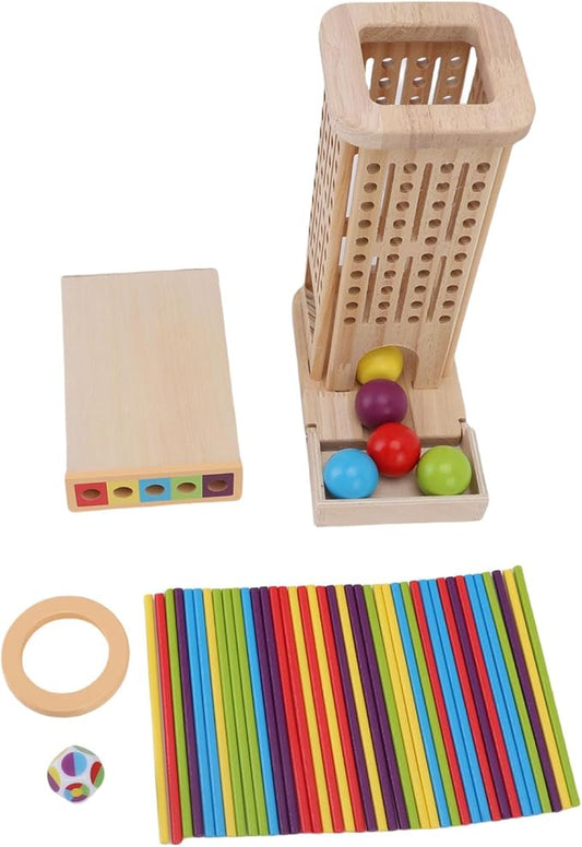 Game Wooden Board Games, Math Counting, Fine Motor Skills Toy,Family Travel Game, Educational Gift for Boys and Girls