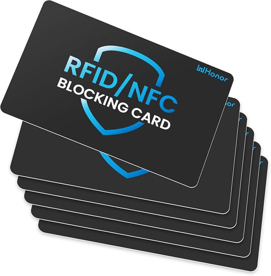 WHonor RFID Blocking Card 6 Pack, Bank Debit Credit Card Protector, Anti-Theft Contactless NFC Blocker, Entire Wallet Protection