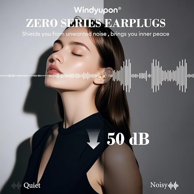 Noise Cancelling Ear Plugs 45dB – Reusable Silicone Earplugs for Sleeping, Snoring, Travel, Concerts & Work with 8 Eartips – Soft Comfortable Hearing Protection (Gold, One Size)