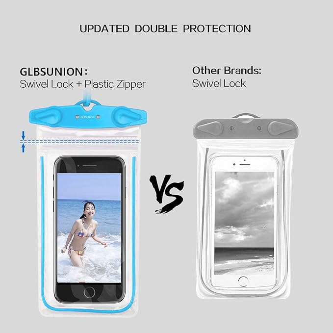 Universal Waterproof Phone Pouch, 4 Pack Waterproof Phone Case Dry Bag with Neck Strap Luminous Ornament for Water Games Protect iPhone 17 16 15 13 Pro Max Plus Galaxy S24 S23 Google Note up to 7.5"