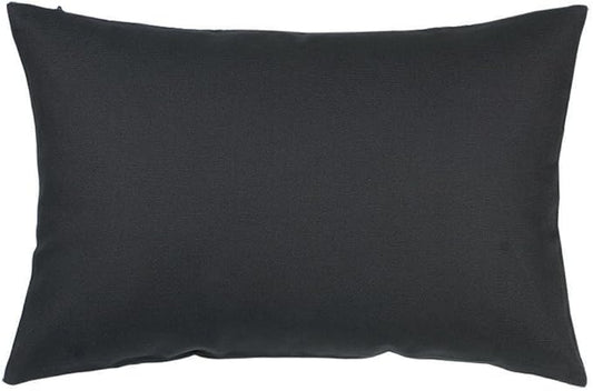 TangDepot Handmade Decorative Solid 100% Cotton Canvas Throw Pillow Covers/Pillow Shams, (12"x20", Charcoal Gray)