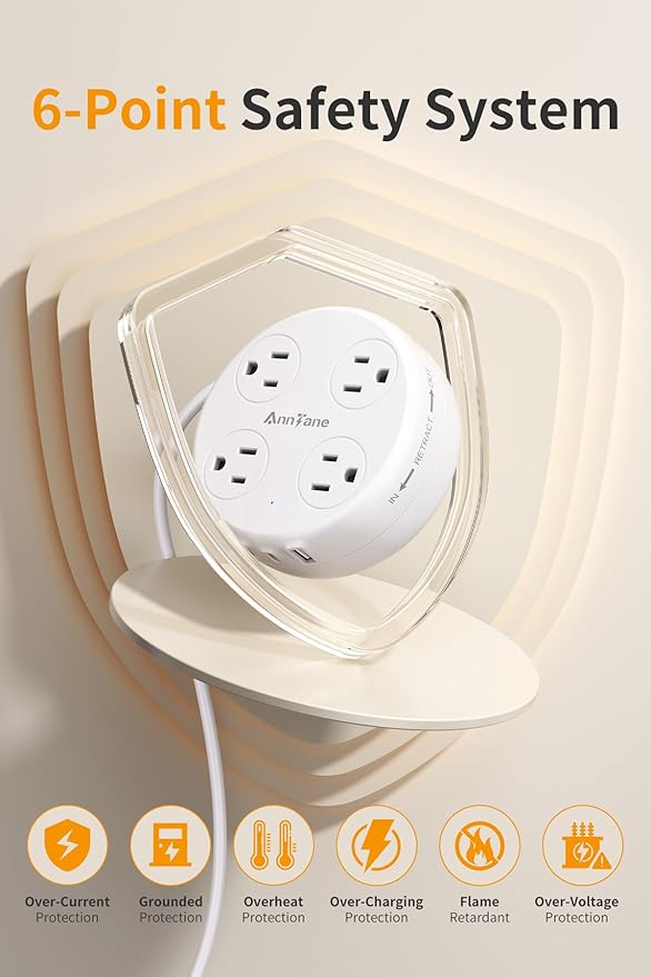 Australia Travel Adapter with USB C, US to Australia Plug Adapter with 4 Outlets 3 USB Ports, Type I Outlet Adapter for US to New Zealand, China, Argentina,Fiji, AU (White)