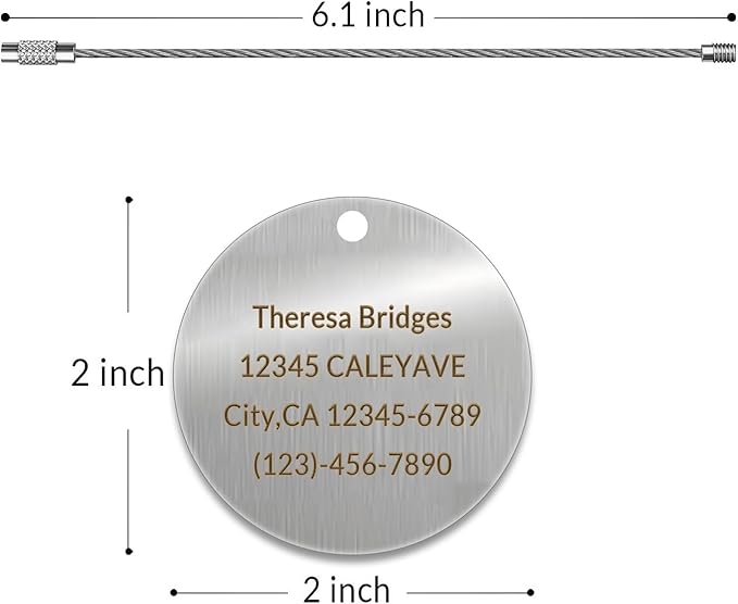 (5Pack Made in USA) Custom Personalized Luggage Tags-Customized Unique tag for Suitcase Backpack Travel,Bags (Round (2 × 2))