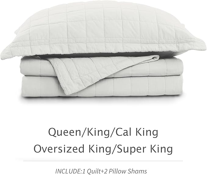 100% Cotton Quilt Sets Cal King Size - Soft Lightweight Quilt Bedding Set for Bedroom Decor-Bedspread in Geometric Pattern with 2 Pillow Shams for All Season, 110x120 inches