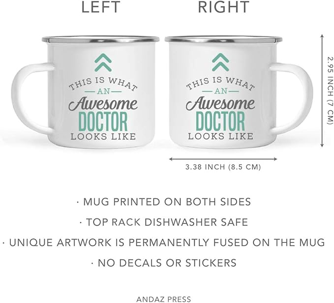 Andaz Press 11oz. Stainless Steel Campfire Coffee Mug Gift, This is What an Awesome Doctor Looks Like, 1-Pack, Birthday Gift Ideas Coworker Him Her, Includes Gift Box