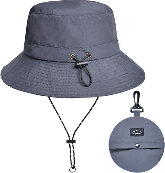 Waterproof Bucket Hat for Women and Men - UV Protection Beach Sun Hat Fishing Safari Boonie Hat Rain Hat Adjustable Packable