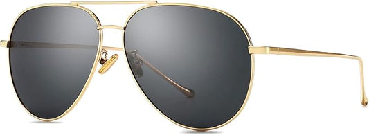 SUNGAIT Women's Lightweight Oversized Aviator Sunglasses - Classic Style Polarized Lens