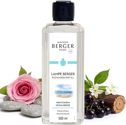 Maison Berger - Ocean Breeze - Lampe Berger Fragrance Refill for Home Fragrance Oil Diffuser - 16.9 Fluid Ounces - 500 milliliters