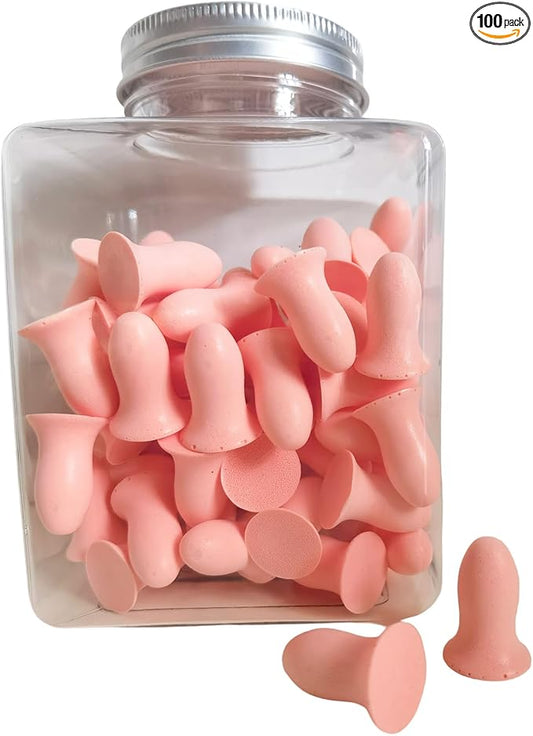 Fan Wu Soft Foam Earplugs 50 Pairs – 32dB Noise Reduction for Sleeping, Travel & Work | Small/XS Size for Kids & Women | Reusable Comfort Fit | Pink