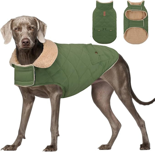 Dog Winter Jacket for Extra-Large Dogs, Pet Windproof Cold Weather Coats, Pets Clothes Snow Jacket, Golden Retriever, Labrador Retriever, Husky, Army Green XL