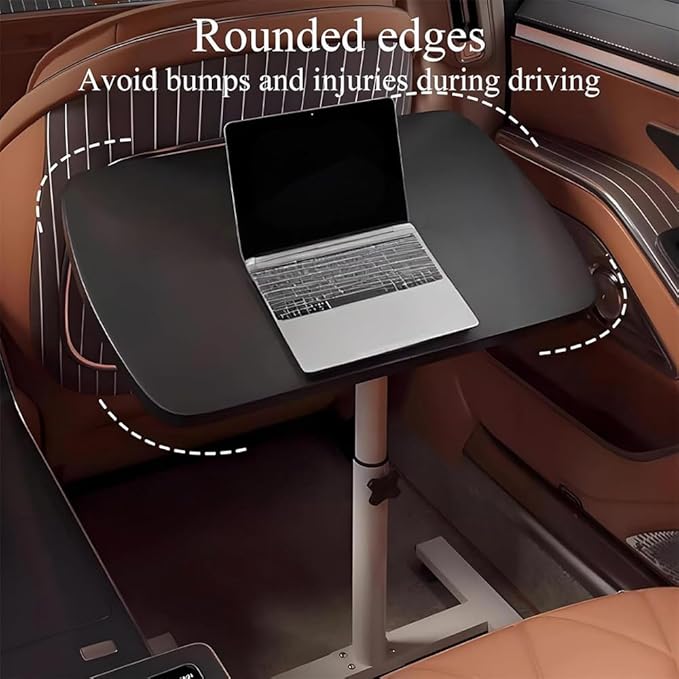 Portable Car Seat Tray Table, Multi-Functional Foldable Car Desk, RV Folding Table, Desk Computer Workstation for Motorhome, Car Computer Desk for Working, Eating (White, 18.9" Lx9.4 W/48x24cm)