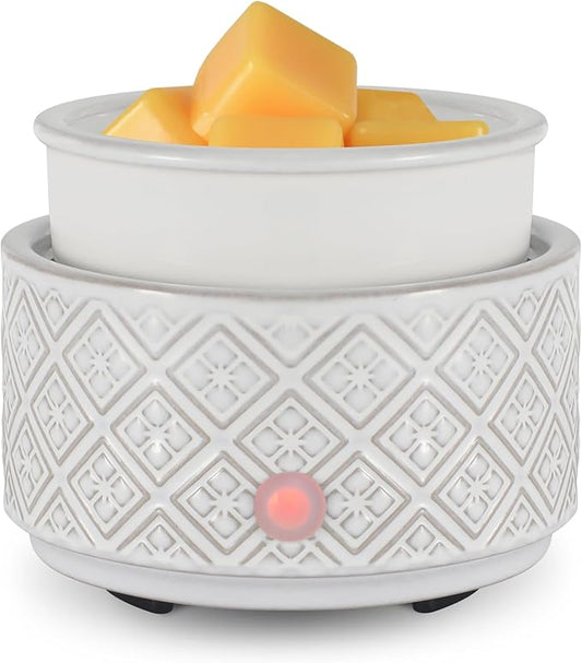 mocosa Wax Melt Warmer for Scented Wax,3-in-1Ceramic Wax Warmer Fragrances Candle Oils, Home Fragrance Burner,Electric Candle Warmer for Mom Women(White)