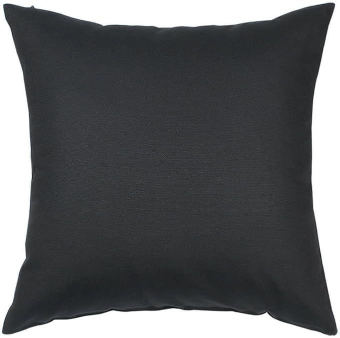 TangDepot Cotton Solid Throw Pillow Covers, 22" x 22" , Charcoal Gray, 1 Count (Pack of 1)